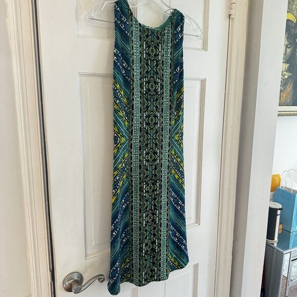 Maggy London Colorful Abstract Dress Women's Size‎ 14P Flare Slinky Comfy - Picture 5 of 10